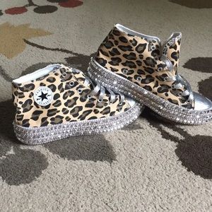 Leopard studded sneakers